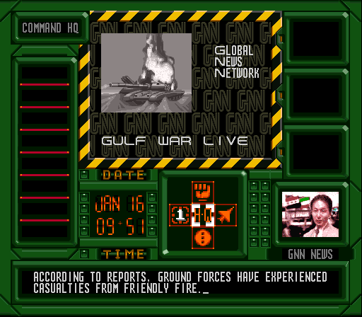 GNN news broadcast screen showing post-mission reporting