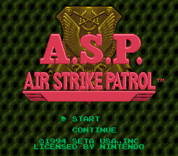 A.S.P Air Strike Patrol title screen
