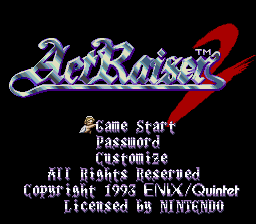 ActRaiser 2 title screen