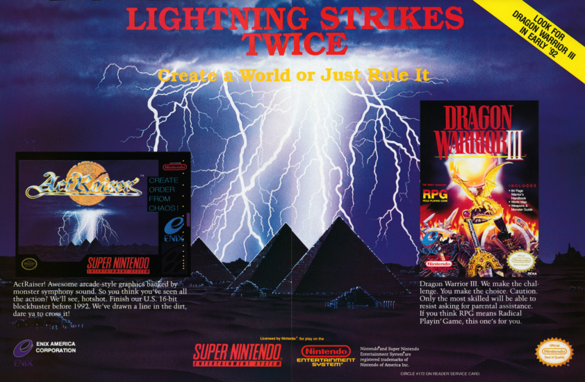 ActRaiser double page magazine advert
