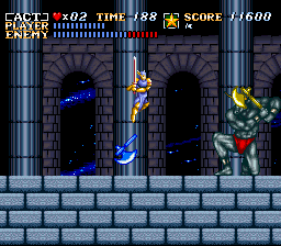 A boss fight in one of the action levels