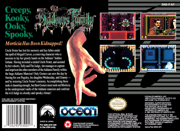 The Addams Family, back cover