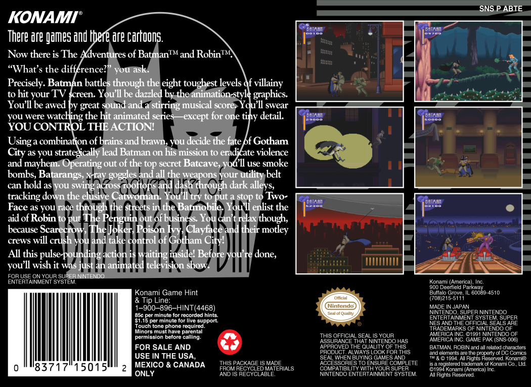 The Adventures of Batman & Robin, back cover