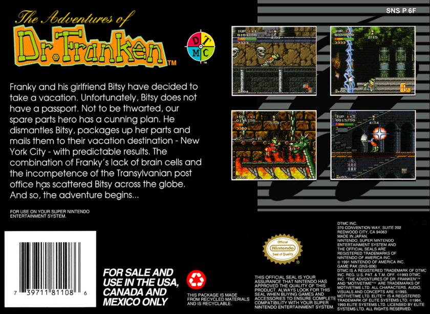 The Adventures of Dr. Franken, back cover