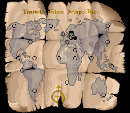 The world map in The Adventures of Dr. Franken
