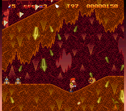 A lava level in Adventures of Mighty Max