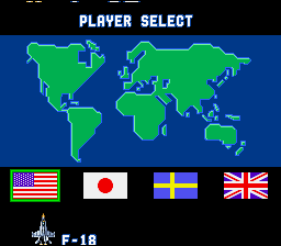The player select screen